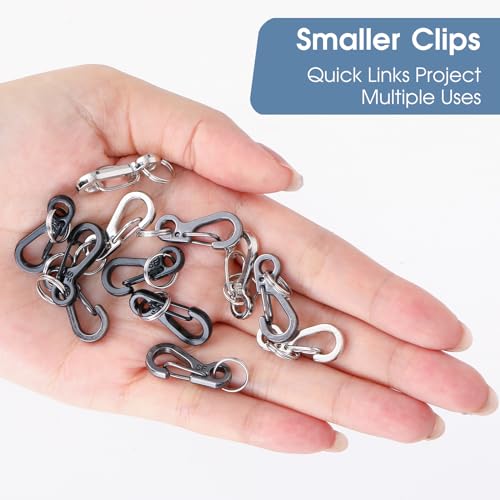 12-Piece Mini Carabiner Clips - 1-Inch Zinc Alloy Spring Hooks - 3 Colors
