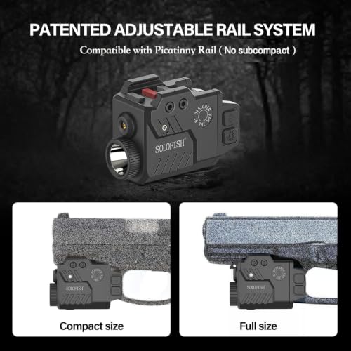 800 Lumens Tactical Pistol Light with Green Laser & Strobe Function