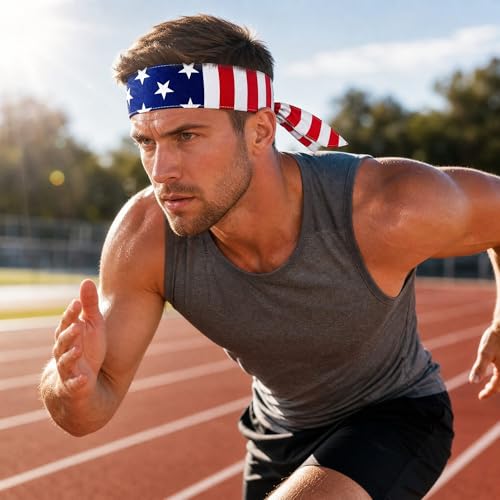 USA Flag Soccer Headband - Breathable Sweatband for Fans