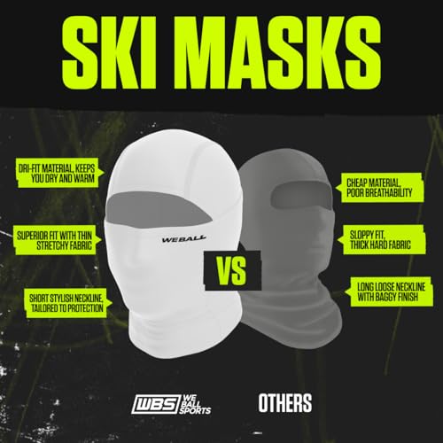 We Ball Sports Adult Ski Mask - Full Face Lightweight Windproof Balaclava