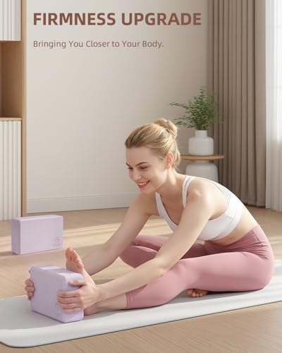 Lavender Yoga Blocks 2 Pack 9x6x3 Inches Eco-Friendly Exercise Props