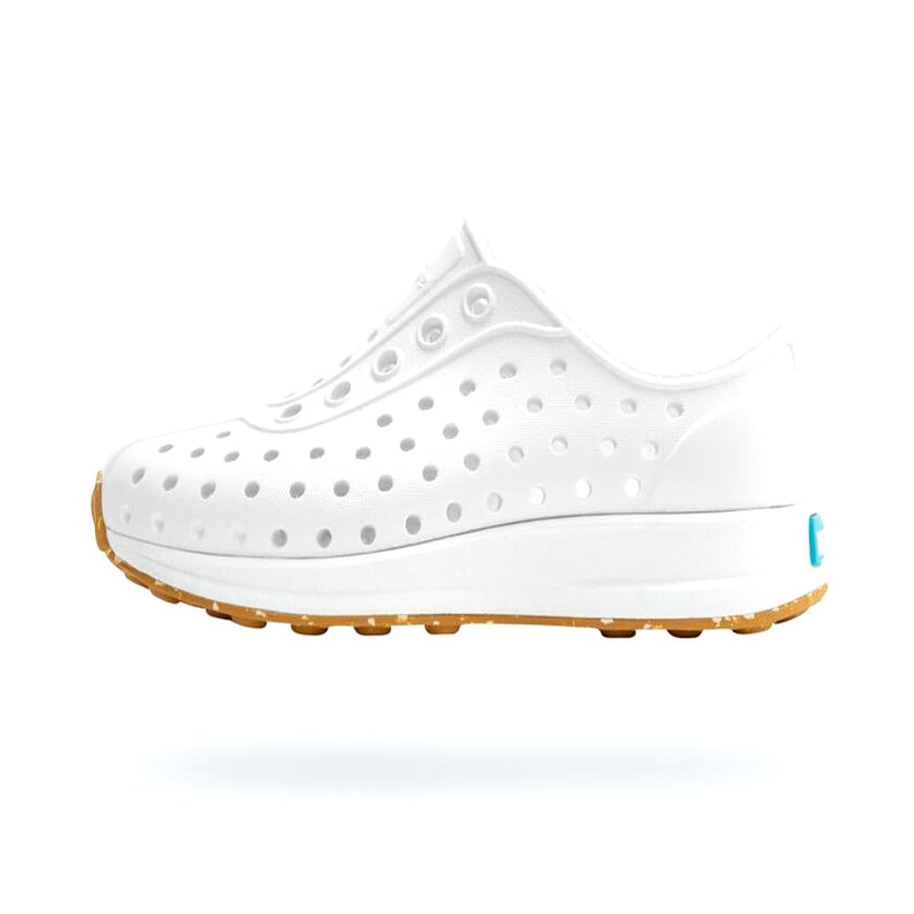 Native Shoes Unisex-Child Robbie Slip-On Sneaker, Shell White/Shell White/Mash Speckle Rubber, 10 Toddler