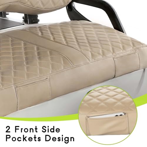 WEIMELL Golf Cart Front Seat Covers for Yamaha Drive G29 (Drive/Drive2) Beige – Fits 2007-2016