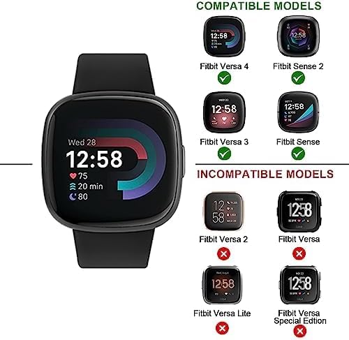 Stainless Steel Bands for Fitbit Sense 2 & Versa 4 - Black, Large