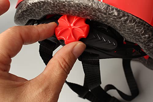 Kids Helmet & Knee Pad Set Red - Adjustable Elbow & Wrist Guards 5-12 yrs 7-in-1