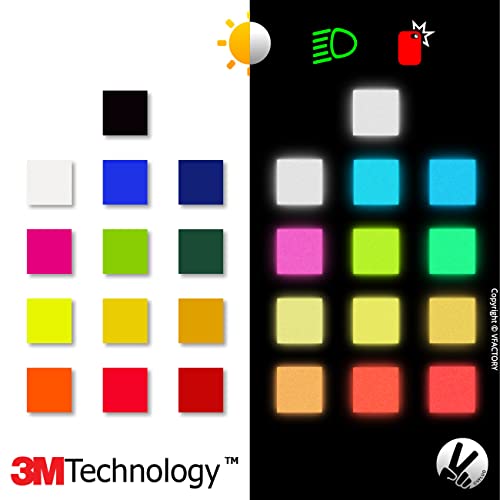VFLUO Reflective Sticker Sheet for Bikes & Helmets - Pink 4x6 in - 3M Technology for High Visibility