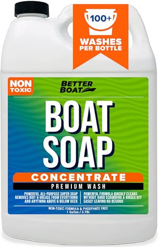 Better Boat Premium Grade 128oz Marine Concentrate Boat Soap Wash & Wax