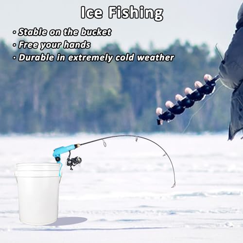 Adjustable Bucket Fishing Rod Holder - Durable ABS - Ice Fishing - Red