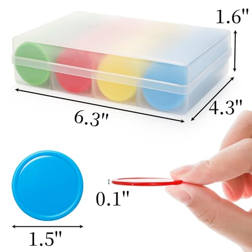 Plastic Poker Chips Set 640 Pieces with Storage Boxes for Casino, Bingo, Math Games