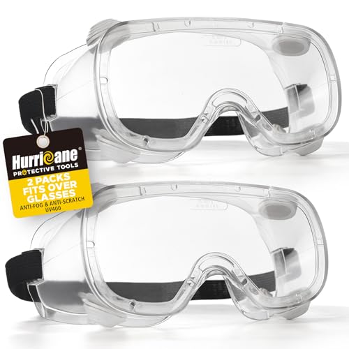 Safety Goggles - 2 Pack with Anti-Fog Function & UV400 Protection - White Air Valve
