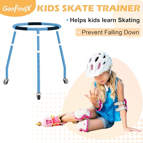 GanFindX Kids Adjustable Height Roller Skating Trainer Blue - Safe & Stable Walker