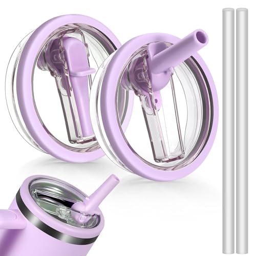 30 oz Leak Proof Tumbler Lids - 2 Pack, Reusable, Lilac