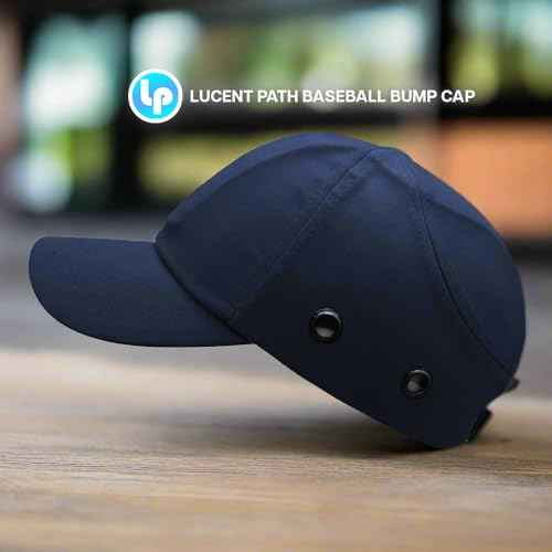 Black Baseball Safety Bump Cap - 100% Cotton, Impact-Resistant ABS Shell, Dual-Layer Padded Foam, Breathable, Adjustable Head Protection Hard Hat Cap