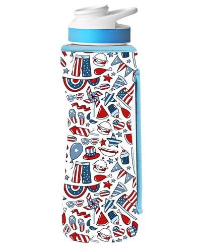 32oz Neoprene Insulated Sleeve for Cirkul Water Bottle - July 4th