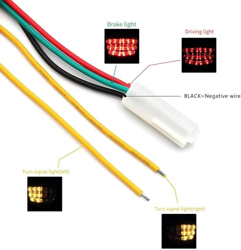 MZS YZF R1 WR250R WR250X Tail Light with Integrated LED Turn Signals Smoke Lens