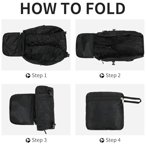 SFIUYDS 35L Lightweight Packable Hiking Backpack for Women & Men - Black