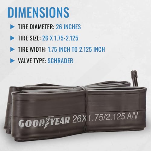 26" x 1.8"-2.1" Bicycle Tube - Durable Butyl Rubber for Cycling