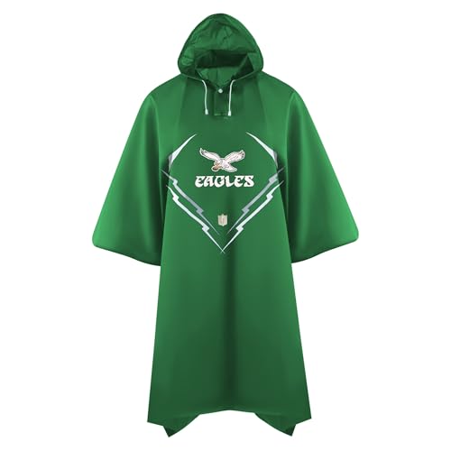 NFL Waterproof Rain Poncho - Philadelphia Eagles Team Color