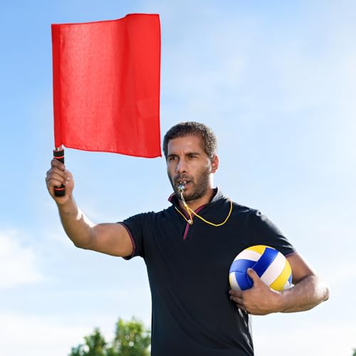 DEAYOU Referee Flags 8-Pack - Volleyball, Soccer, Football Line Judge Hand Signals, 15.5" x 11.8"