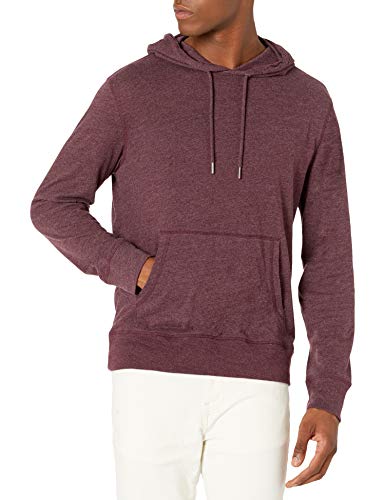 Amazon Essentials Men's Lightweight Jersey Pullover Hoodie, Burgundy, X-Small