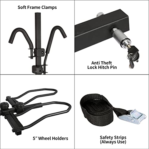 Smart Tilting Folding Bicycle Rack for 2 Bikes, 160 lbs Capacity