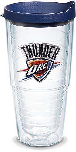 Oklahoma City Thunder 24oz Tumbler with Emblem and Navy Lid