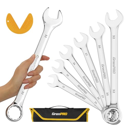 GRENPRO 7-Piece Metric Large Wrench Set with Open End & Ball End, 23-32mm