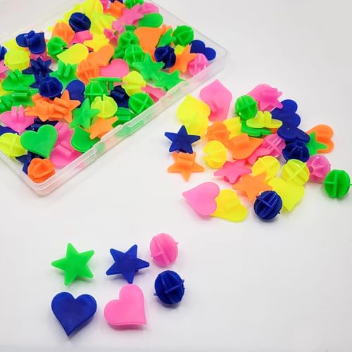 180 Pieces Colorful Bike Spoke Beads - Star & Heart Shapes