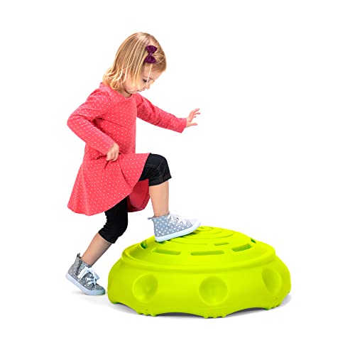 Wobble Disk and Climbing Dome for Kids - Indoor/Outdoor - 1 Pack - Lemon Yellow