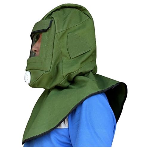 Sand Blasting Hood Cap, Canvas Shawl Sandblaster Protective Gear Mask Anti-dust Hood for Spraying Sanding Cutting, DIY Painting Woodworking Protection