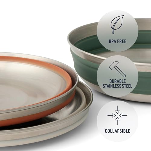 Sea to Summit Detour Collapsible Camping Bowl Medium Laurel Wreath Green - Lightweight Space-Saving Design