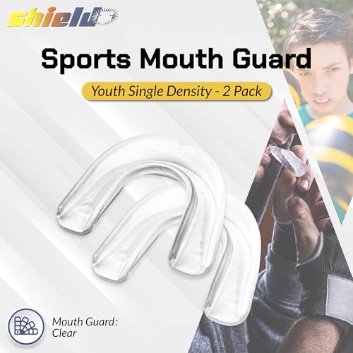 Youth Sports Mouth Guard 2 Pack - Clear, Boil and Bite Design