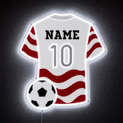 Custom Soccer Jersey Neon Sign - Personalized LED Wall Decor
