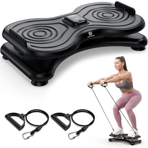 Waist Twist Board with LCD Display & Resistance Bands - Black