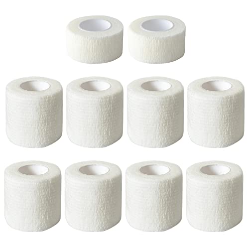 10 Pack Self-Adherent Elastic Bandage Wrap - White