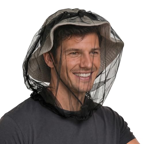 Mosquito Head Net Mesh Face Cover for Hiking & Camping - Black, 1 Piece