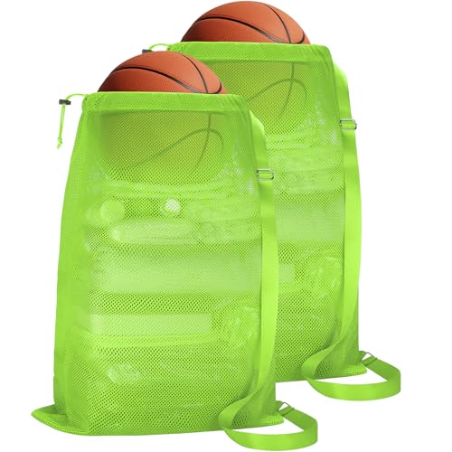 Natural Style Green Mesh Drawstring Swim Bag - Oversized 18x26 Inch for Beach & Gym