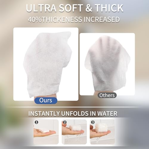 28 Count Compressed Towels - Reusable Portable Washcloths for Travel
