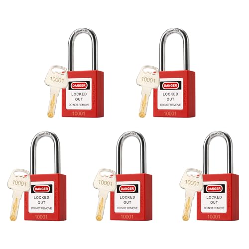 Lockout Tagout Locks Set,Loto Locks Keyed Alike,OSHA Compliant Safety Padlocks 5 pcs for Lock Out Tag Out Kits and Devices