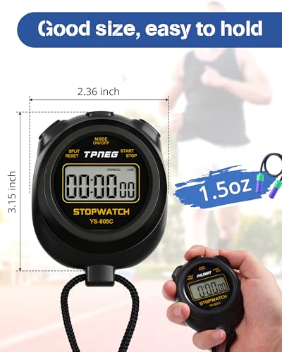 Simple Digital Stopwatch Timer with Large Display - Easy to Use for Sports & Classroom