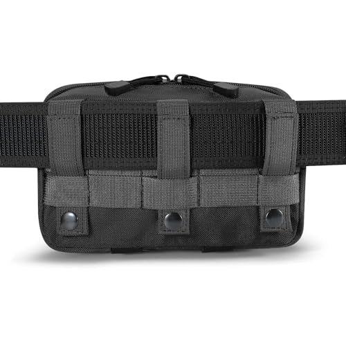 Tactical Molle Admin Pouch - Utility EDC Tool Bag with US Flag Patch