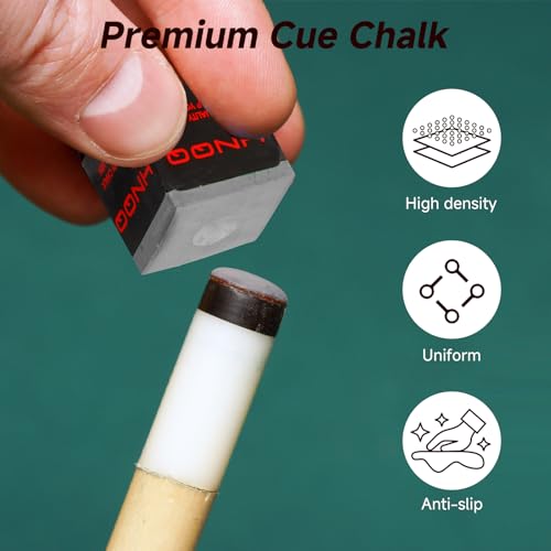 Premium Low-Dust Pool Cue Chalk - 12-Pack, Gray