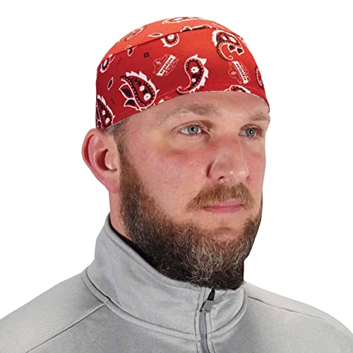 Chill-Its 6630 Skull Cap - Red Western, Terry Cloth Sweatband