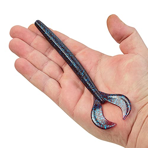 Speed Boss Soft Plastic Worm - 6 3/4 Inch - Blue Fleck