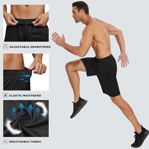 Men's Athletic Shorts 7-Pack - Gym, Basketball, Running, Workout - XX-Large, Black Grey Navy
