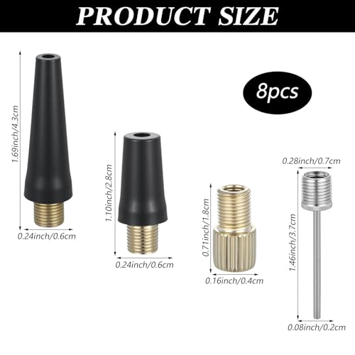 8-Piece Needle Inflating Adapter Kit for Tire Pumps & Sports Balls