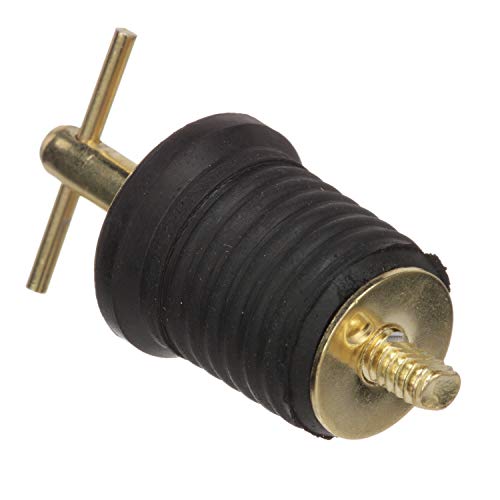 T-Handle Drain Plug for 1-Inch Marine Drains, Brass-Plated Handle