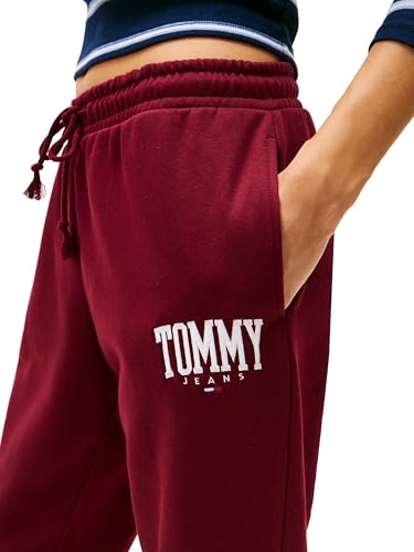 Tommy Jeans Women's Regular Logo Jogger Sweatpants XS Deep Rouge