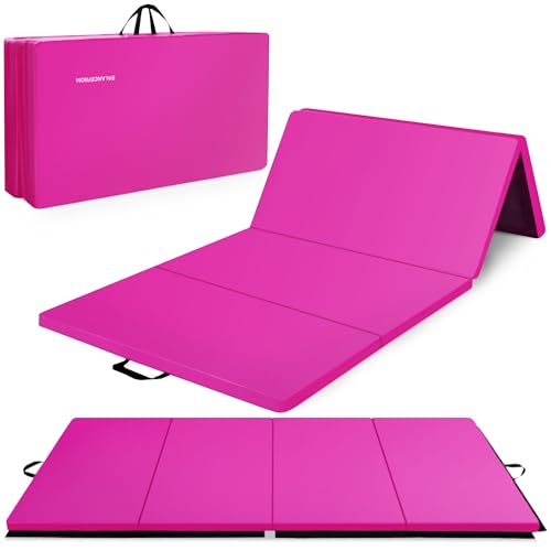 Folding Gymnastics Mat - 10x4 Feet, 2-Inch Thick - Pink