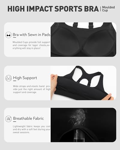 RUNNING GIRL Sports Bras for Women High Support, Adjustable Straps
